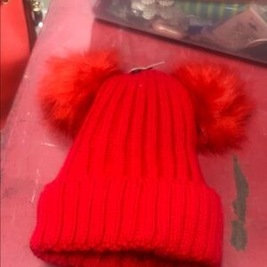 Cozy Red Pom-Pom Knit